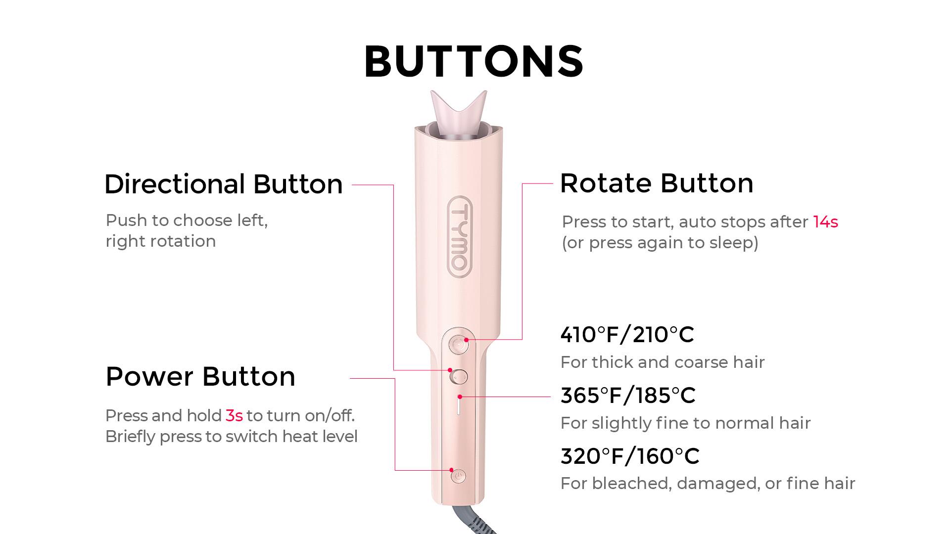 【Live Only】TYMO CURLPRO PLUS PINK - Upgraded Automatic Rotating Curling Iron,  Ceramic 1 Inch Hair Curler for Beginner