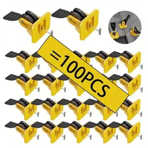 100pcs Tile Leveling System Kit Tile Spacers Reusable 50pcs Leveler Tile Tools for Installation+50pcs Replaceable Spare Steel T-Pin Upgraded Adjustable Fit 8-12mm Tile Floor Leveling Compounds Set