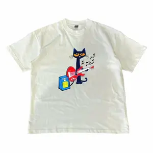 Pete the Cat Playing Guitar Shirt, Baby Tee Graphic Shirt - Menswear Top Tshirt Streetwear party's shirt,Unisex Crewneck T-shirt for Men And Women