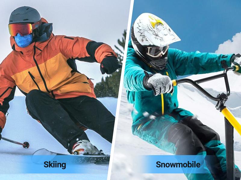 MEELOOG Ski Goggles Frameless OTG Snowboard Goggles Anti-fog 100% UV400 Protection for Men Women with Double-layer Magnetic Lenses & Non-slip Strap Skiing SpringStatements