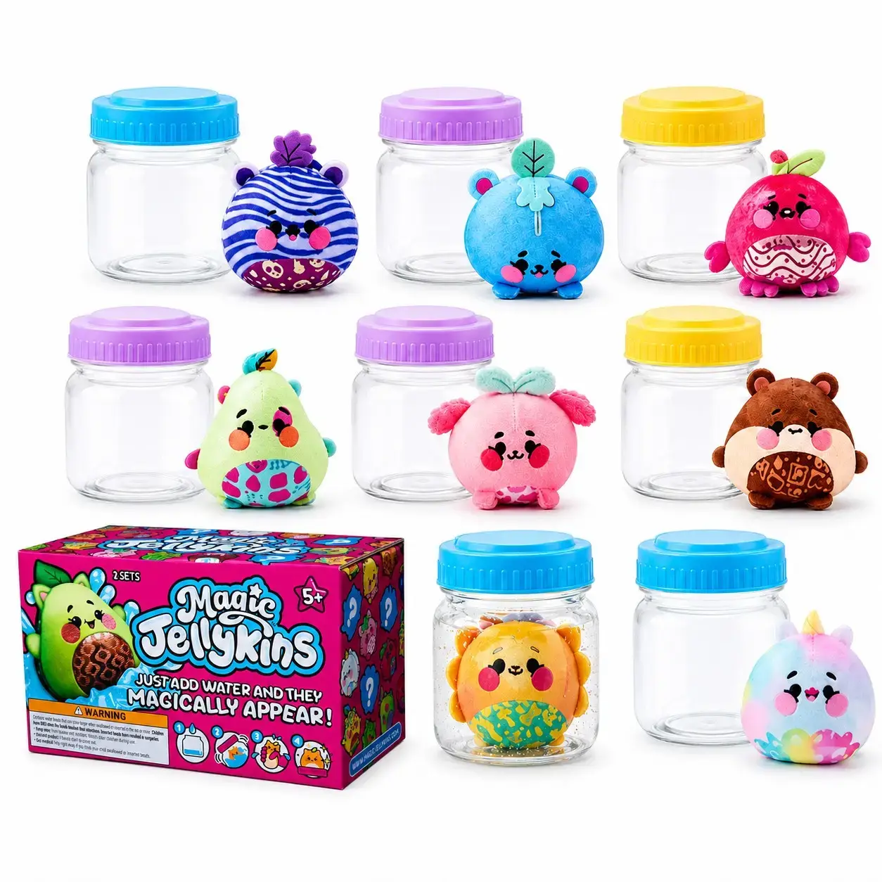 2026 Magic Jellykins Mystery Jar Squishy, Water-Activated Surprise Reveal, Fidget Plush Sensory Collectible, Ideal Gift for Kids Ages 5+