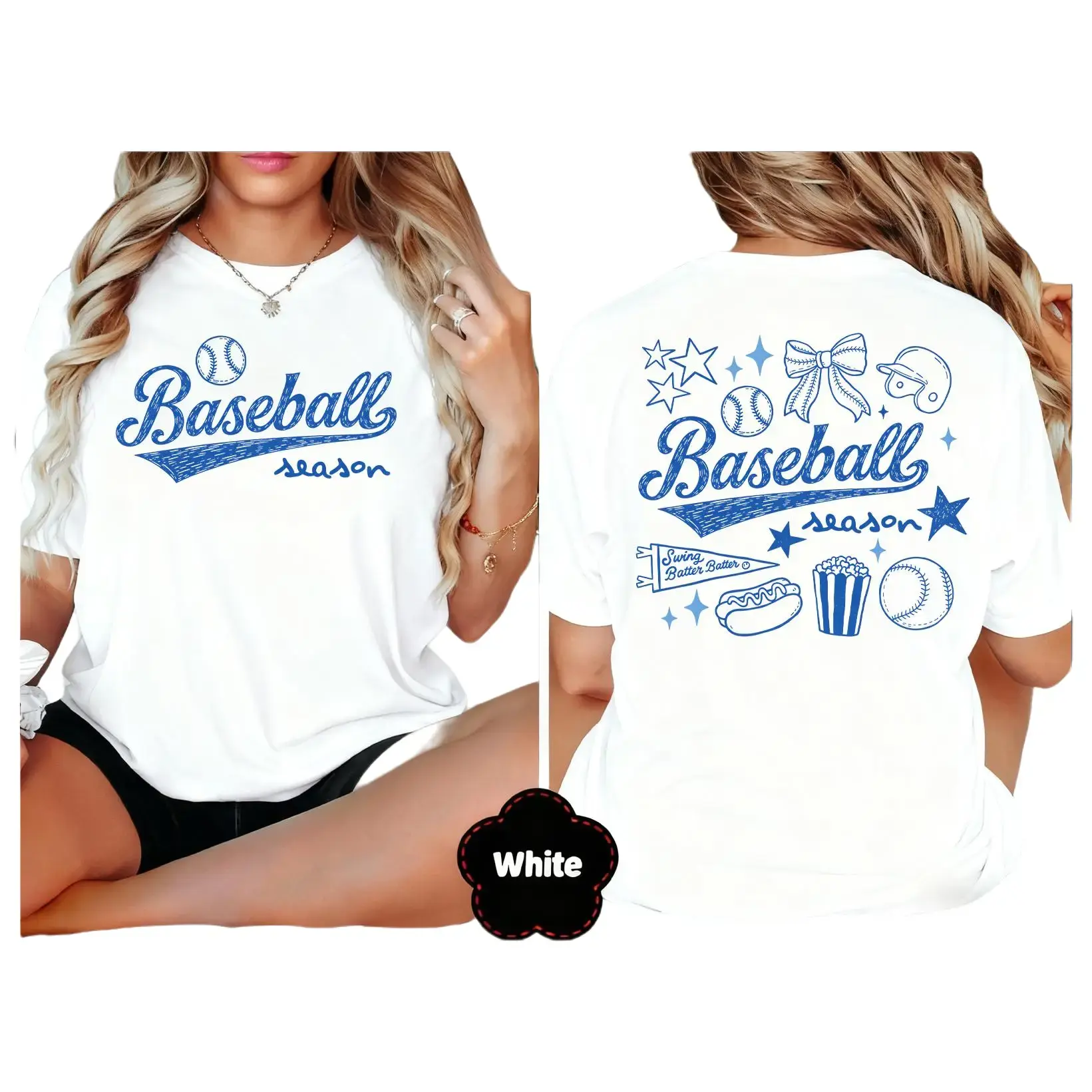 Women's Retro Baseball Graphic T-Shirt - Short-Sleeve Poly-Cotton Blend Top, Comfortable Everyday Outfit for Sport Lovers, Vintage Baseball Mom Tee