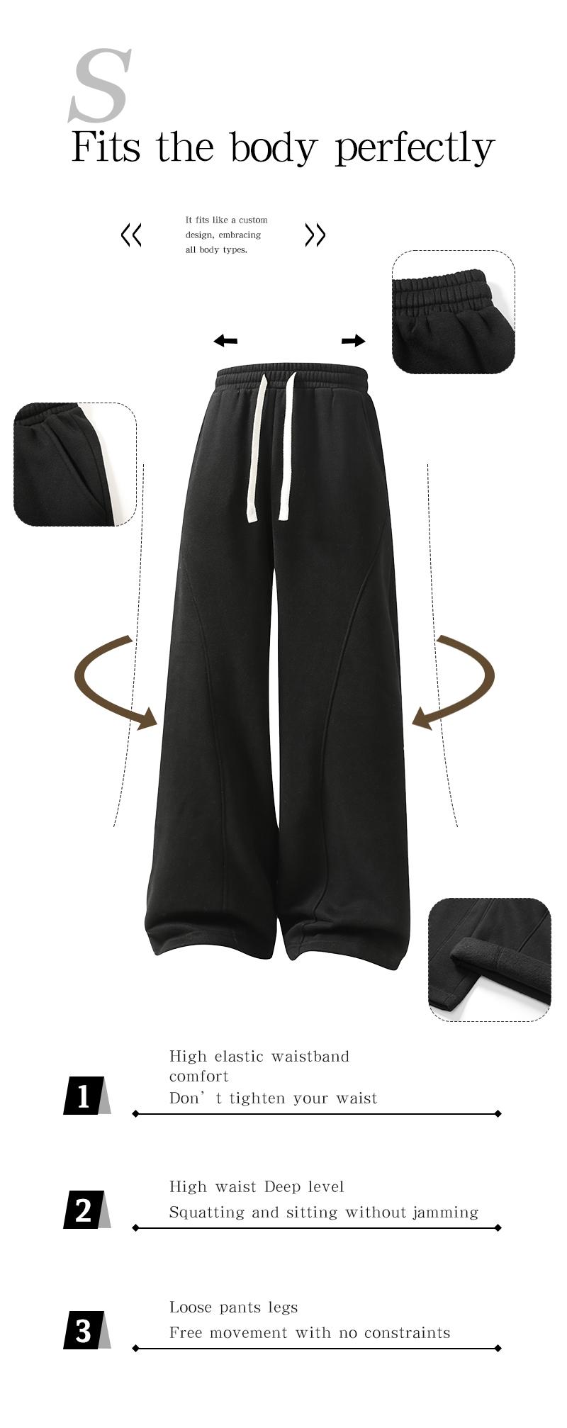 pants men sweatpants Men's Solid Thermal Lined Drawstring Oversize WaistPants,Casual Comfy Loose Fitting Trousers for Fall &Winter, Men's Bottoms for Daily Wear, Relaxed Fit, fleece sweatpants，school season