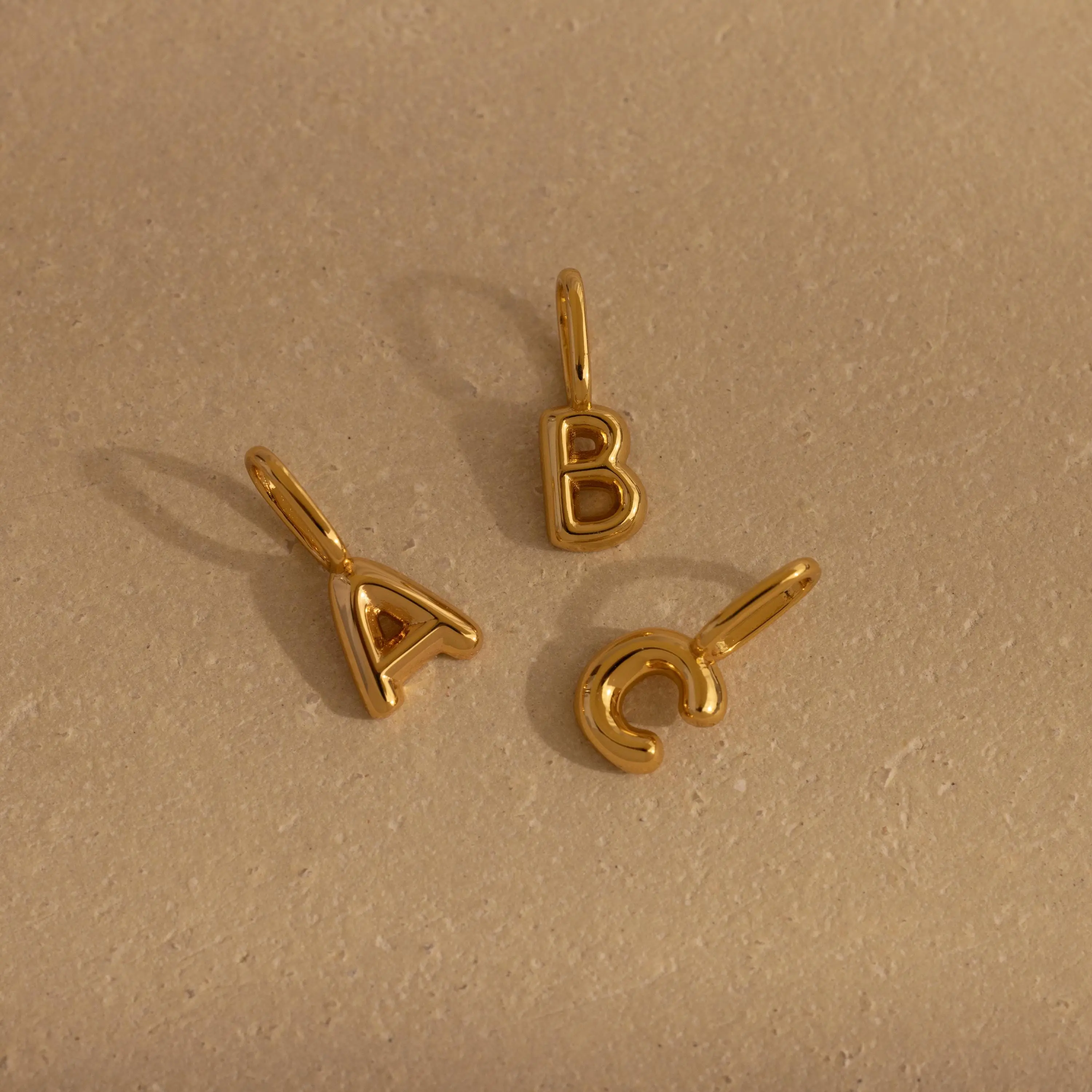 Bubble Letter Charm by Caitlyn Minimalist - Dainty 3D Initial Pendant for Bracelets & Necklaces - Gold Charm Jewelry - Birthday Gift for Her