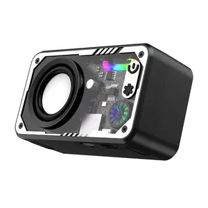Cinema-Quality Mini Mecha Speaker with 7-Color Lights - Loud Volume Wired Rechargeable Sound Box for Home Theater & Gaming Setup & Valentine's Day Gift