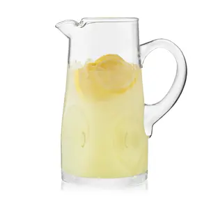 Libbey Impressions Large Glass Pitcher, 80 Oz, Clear, Tall Cocktail Pitcher, Modern Glass Pitchers with Handle for Lemonades, Iced Tea, Wine and More