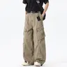 Men's Heavyweight Casual Stylish Utility Cargo Pants - Vintage Wide-Leg Trousers with Pocket-Full Storage, Button Closure, Outdoor-Ready Fit, Ideal for Urban Exploration, Men's Streetwear