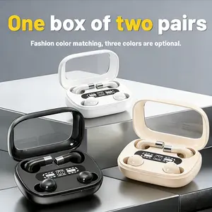 2 Pairs Couple Wireless Earbuds,Wireless BluetoothHeadphones, Tiny Size Invisible Earbuds,Waterproof Headsets, With Mic, Sleep andSports Earphones Set, 2 Pairs, Mini and Short Handle Design, for Work Sport Sleeping HiFi Headphones