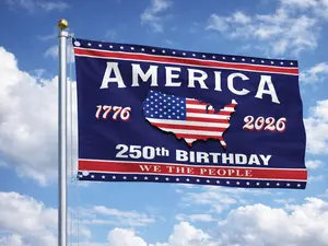 3x5 Ft America 250th Birthday Flag - We The People Heritage Banner (1776-2026) USA Map Design