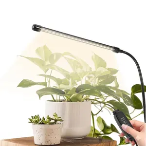 LED Grow Lights For Indoor Plants Clip On Plant Light With White And Red LEDs Grow Light Strips For Seed Starting 9 Dimmable Brightness Levels Auto ON Off Timer 3 9 12 Hour For Seedlings Succulents Hydroponics Home Garden