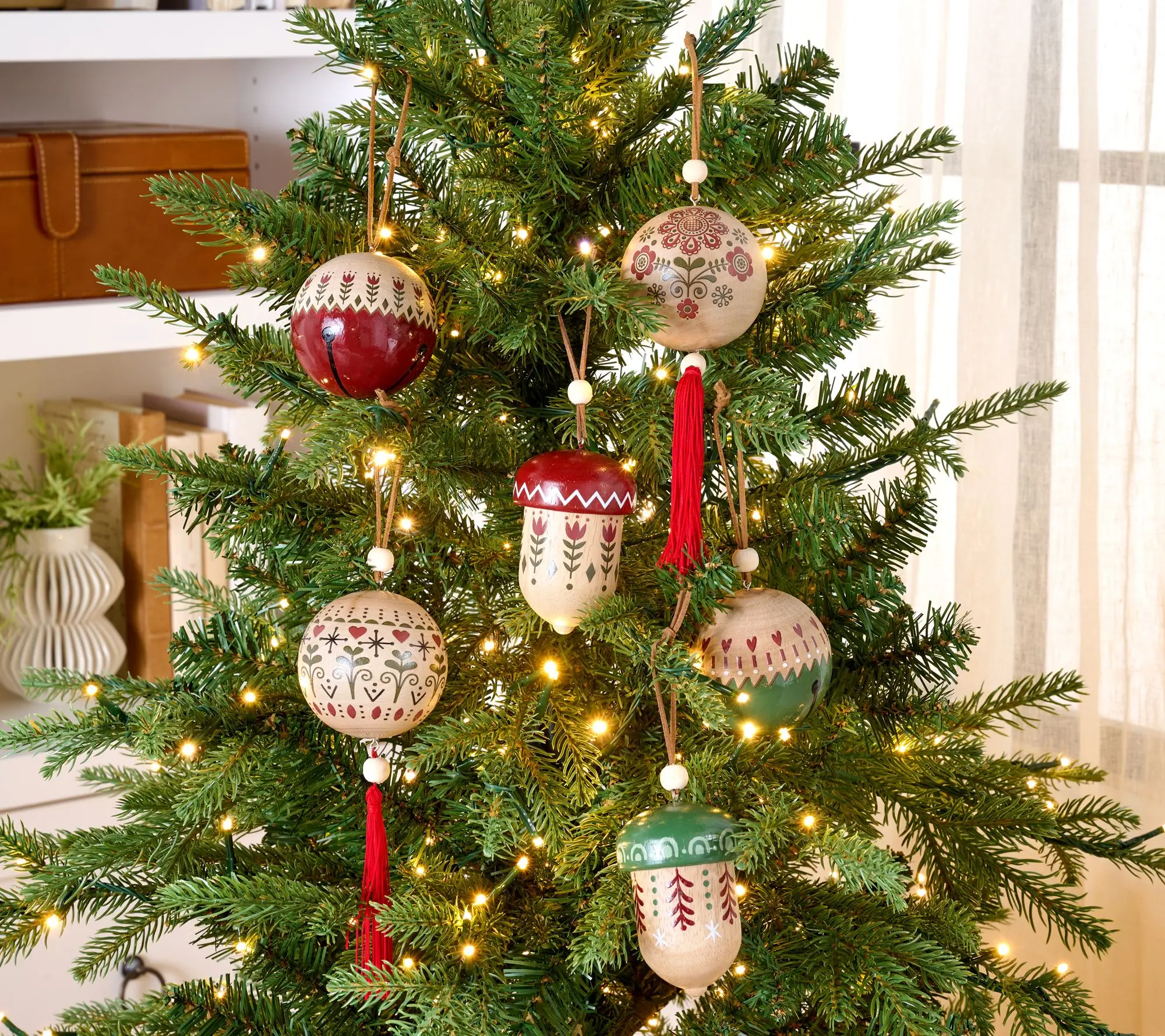 Home Reflections Set of 6 Wooden Ornaments