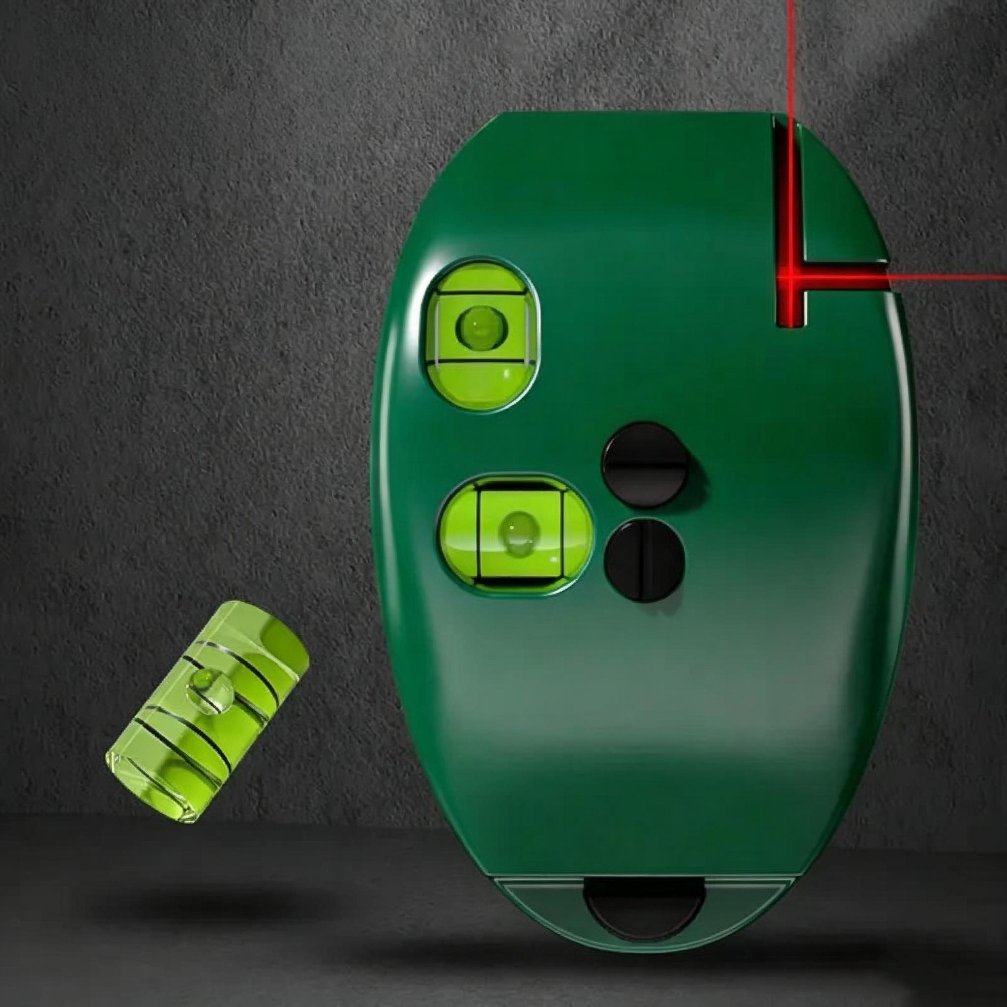 Compact green laser bubble level with removable vial detail