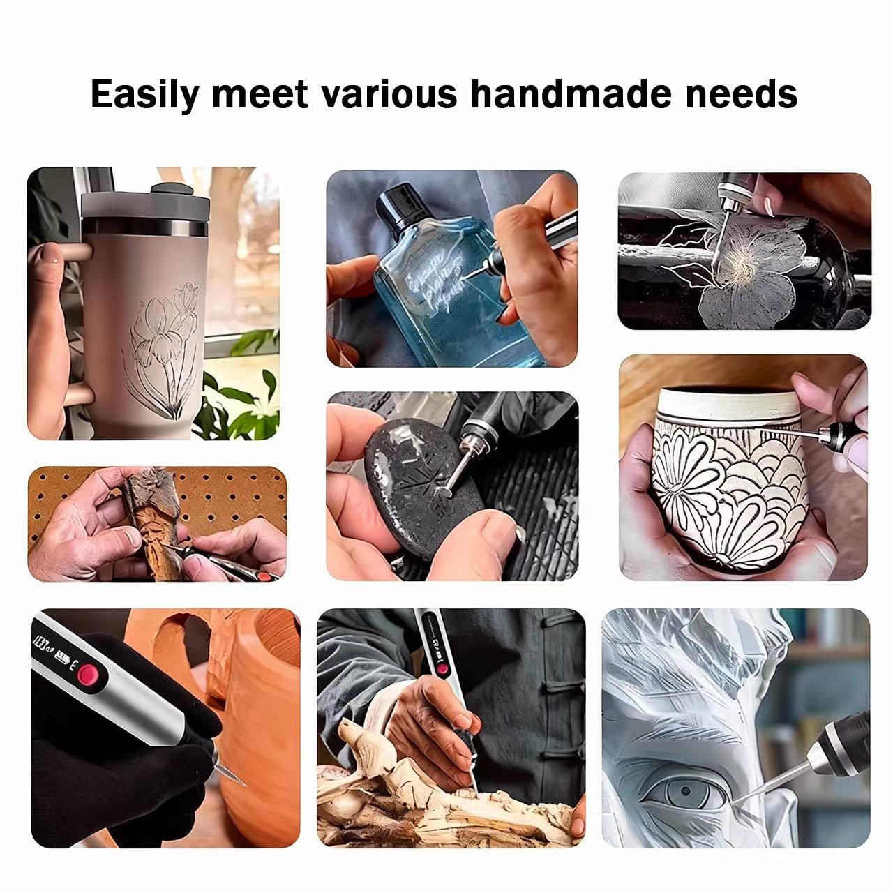 Engraving Pen with 30 Free Diamond Bits for Personalized Gifts & Practice Canvases Easy to Use USB-C Fast Charger 3 Speed Settings 8000-21000 RPM Engraving Pen with 30 Free Diamond Bits for Personalized Gifts & Practice Canvases Easy to Use USB-C Fast Charger 3 Speed Settings 8000-21000 RPM