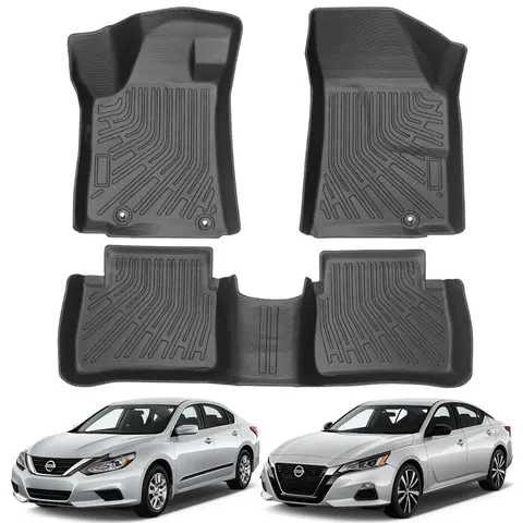 Canvcle All-Season TPE Car Mats Set for Nissan Altima 2013-2026, Odorless Heavy-Duty Waterproof Floor Mats for Car, Anti-Slip Pedal Grip Enhancing Pedal Movement, 3D Screening for Full Cover Family Vehicle Accessory, Tool Upgrade