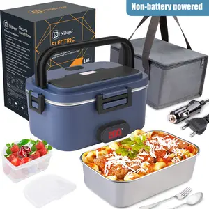 Nifogo Electric lunch box with Cutlery and  Bag 80W 1.8/1.5L, Kitchen Gadgets, Kitchen Utensils Food Storage Container Tableware