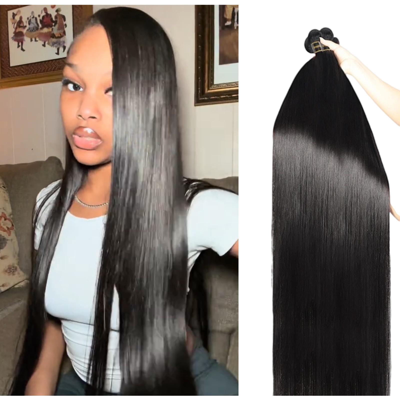 [Ashine] Cost-effective Virgin Hair Bundle 10 To 30 Inches 10A Grade Straight/Body Wave Natural Black Classic Stylish/ Beginner Friendly