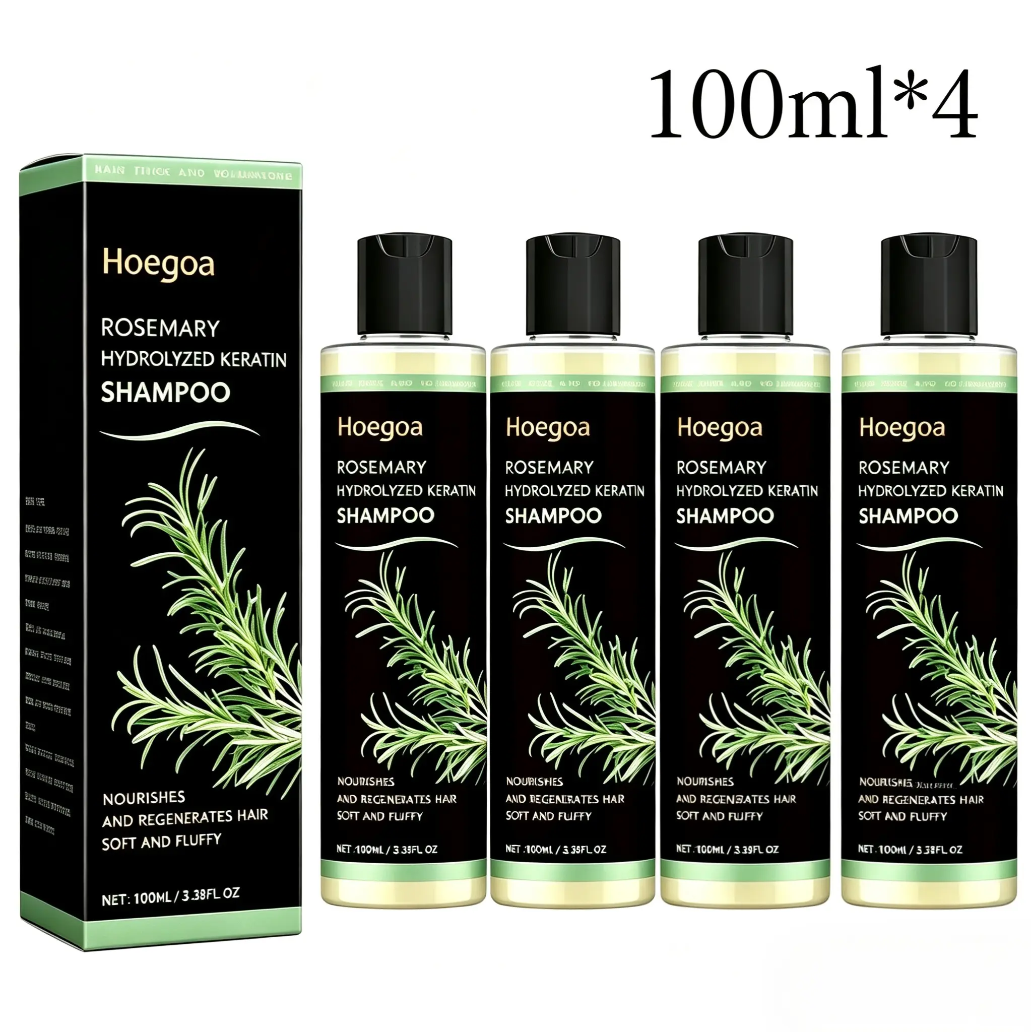 【BUY 2 GET 2】Rosemary Hair Growth Shampoo & Caviar Protein Conditioner - Anti Dandruff, Oil Control, Scalp Care, Soothe Irritation, Restore Shine, Hydrolyzed Keratin, Organic Natural Hair Care Product, Lightweight Repair Nourishment