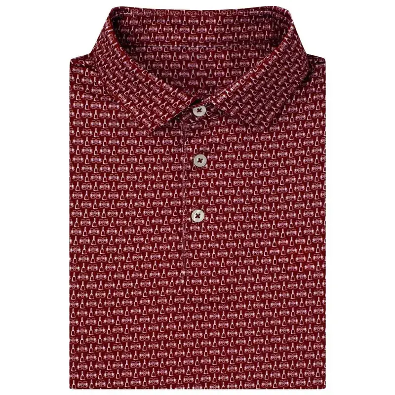 The Mississippi State Cowbell Polo Shirt for Men, Performance Golf Polo, Breathable Moisture Wicking Casual Golf & Gameday Short Sleeve Shirt