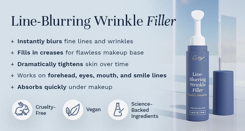 City Beauty Line-Blurring Wrinkle Filler – Targeted Wrinkle Smoothing Treatment for Fine Lines and Wrinkles | Peptides, Ceramides & Light-Reflecting Powder for a Softer, More Youthful-Looking Finish