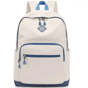 Lohol Classic Backpack for Girls Boys Teens, Lightweight Bookbag for School Travel College (Beige/Green)