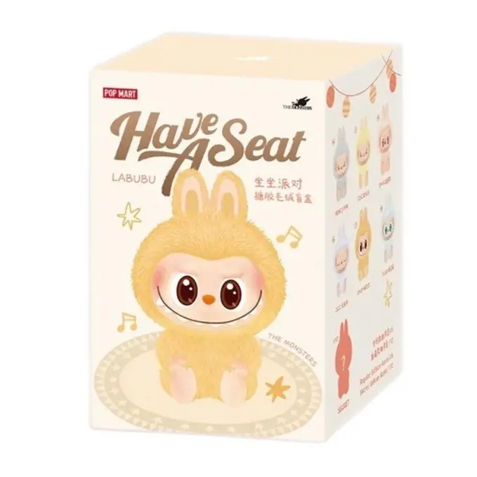 POP MART The Monsters Labubu Have a Seat Series, Whimsical Seated Pose Collectible Blind Pack with Chance of Chase, Random Pack, One Piece