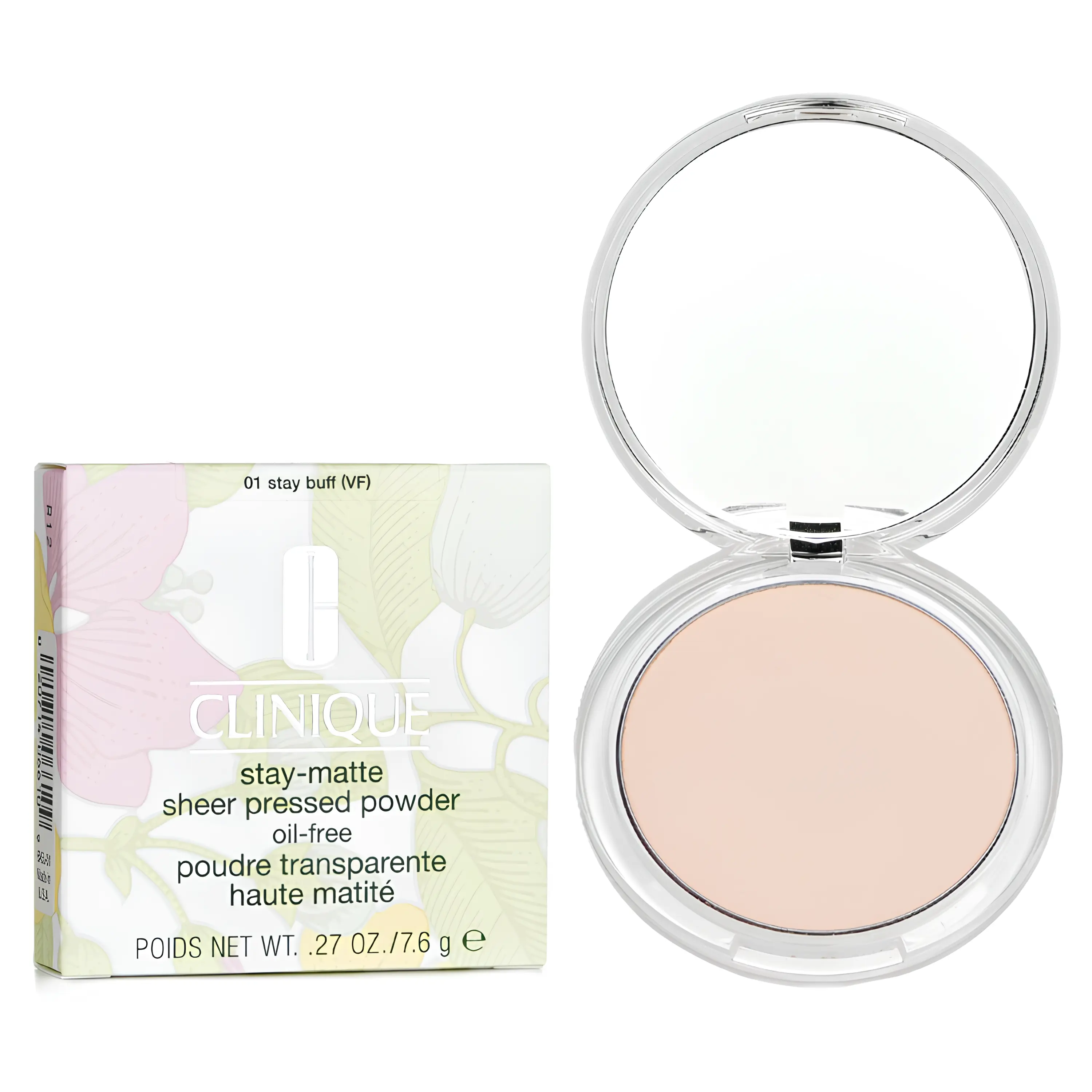 Clinique Stay Matte Oil-free Sheer Pressed Powder - Stay Buff for Dry Combination, Combination Oily and Oily, 0.27 Ounce