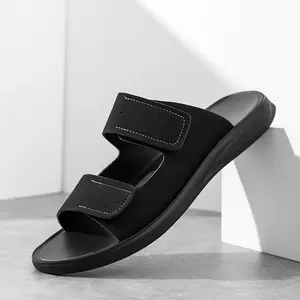 Men's breathable sandals, stylish and casual, multi-functional beach sandals, outdoor and indoor slippers, made of PU material, round toe, non-slip design, suitable for all ages.