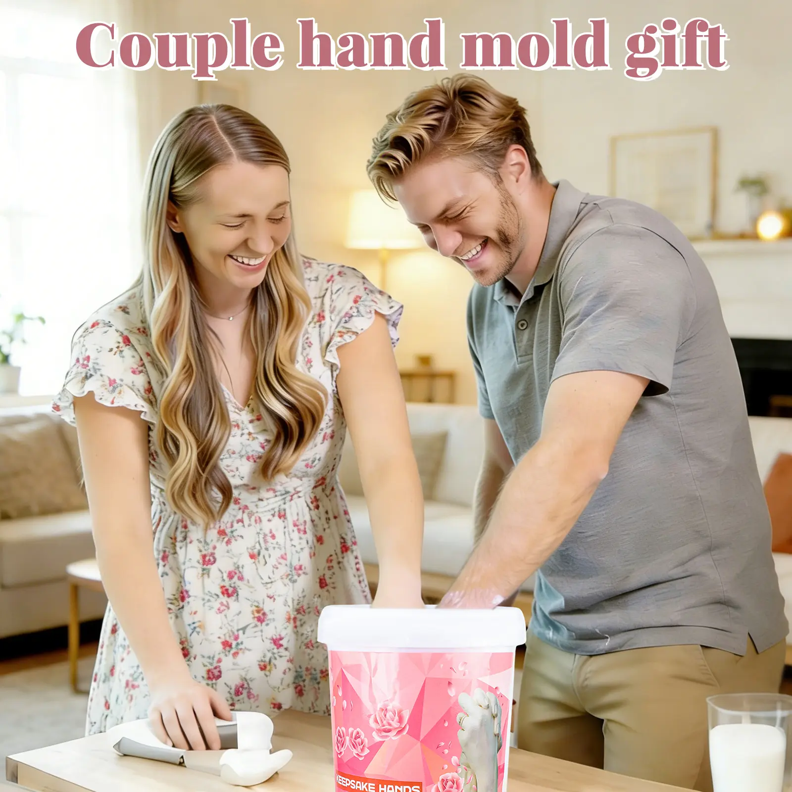 Hand Casting Kit - Father's Day Gift DIY Model of Hand Cloning, using Plaster Powder to Clone the Hands of Couples as Commemorative Items,Perfect Gift and Activity for Couples,Families&Friends