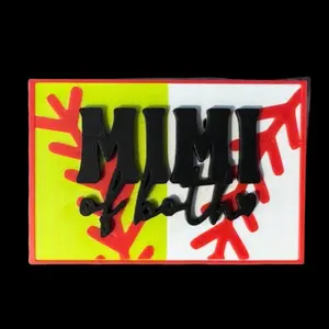 Velcro Bag Patch - Mimi of Both Baseball and Softball with Hook Side Adhesive 2”x3”