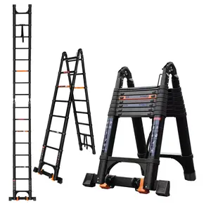 20.3FT Telescoping Ladder A Frame, Portable Extension Folding Ladder, Multi-Purpose Compact Telescopic Ladder for Outdoor Work, 330lbs Max Capacity