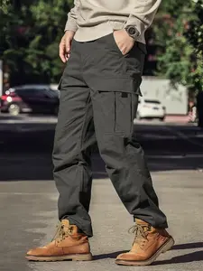 Spring/Autumn Hardcore Workwear Cargo Pants — 3D Pockets, Rugged Outdoor Straight-Leg Casual Trousers Menswear Man