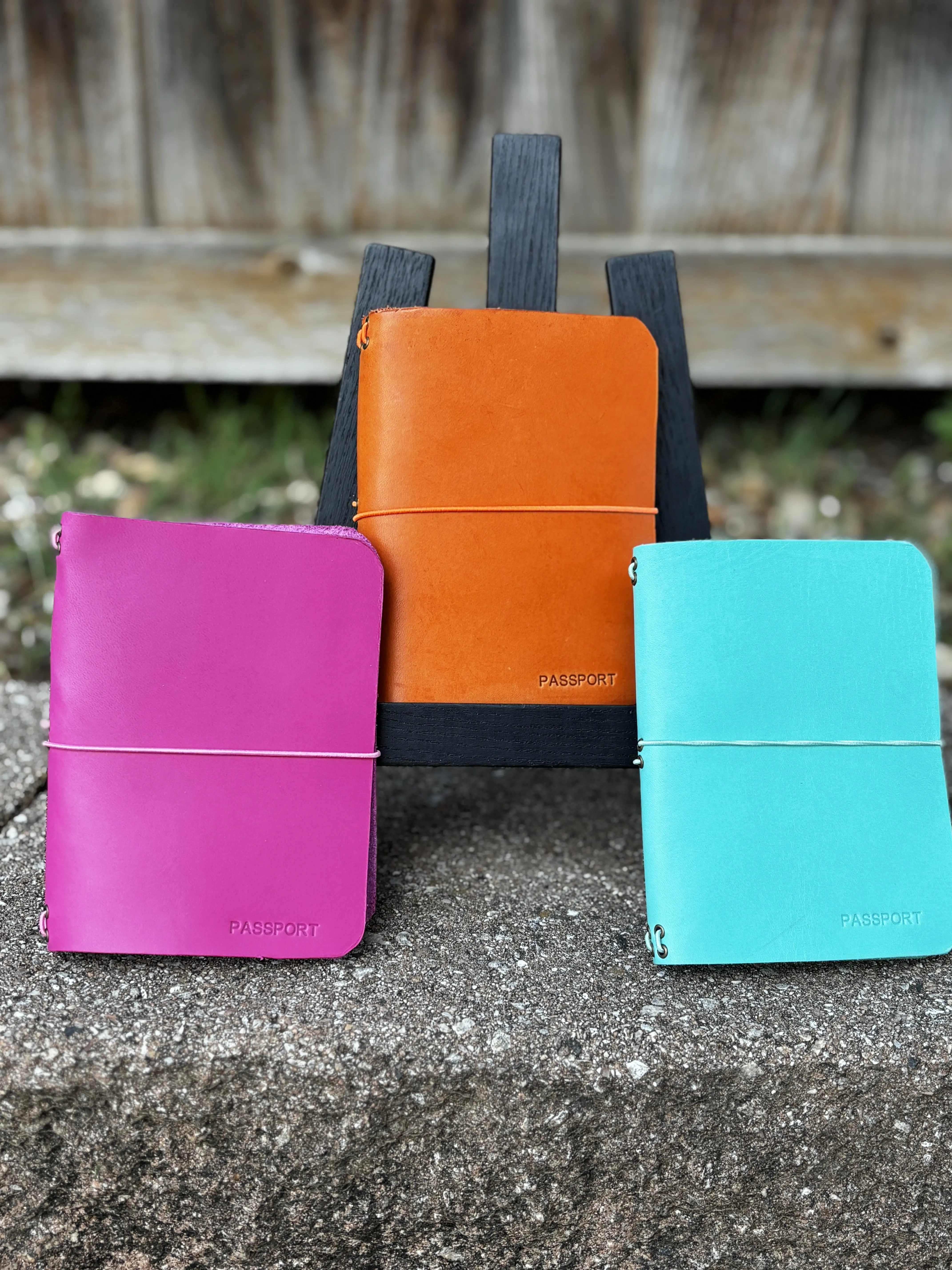 Passport Cover Italian Leather with mini composition notebook