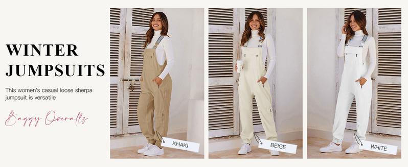 UANEO Women's Sherpa Overall Jumpsuits Pants Fleece Lined Sleeveless Overalls with Adjustable Straps Roomgy Pocket Winter Ski Bib Pants FallFreshness Womenswear UANEO Women's Sherpa Overall Jumpsuits Pants Fleece Lined Sleeveless Overalls with Adjustable Straps Roomgy Pocket Winter Ski Bib Pants FallFreshness Womenswear