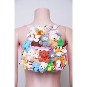 Clush Apparel 	 Cotton Candy Stuffed Animal Plushie Mini Backpack – Kawaii Purse for Festivals Concerts Holidays *Handmade*