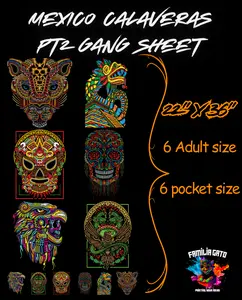 Mexico Calaveras DTF Gang Sheet #2 - 22"x36"