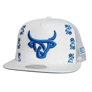 Lost Calf Unisex Sadrach Flat White Mesh Back Snapback Patch Cap Hat