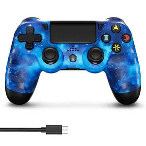 Wireless PS4 Game Controller, Compatible with PS4 PC Android iOS, Dual vibration, Touch Pad, Six Axis Motion Control, 3.5mm Audio Jack, PS412 Galaxy