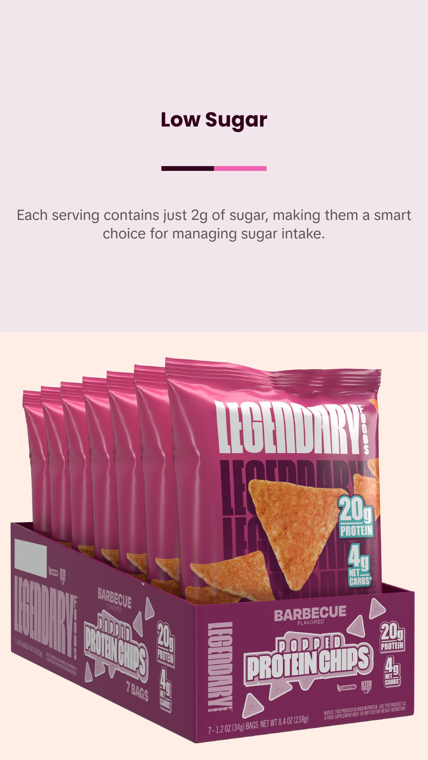 Barbecue Popped Protein Chips Snack Crispy - 7 pack