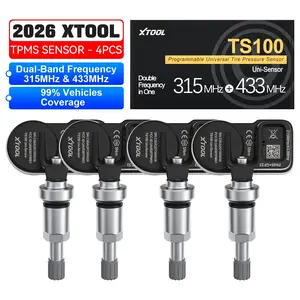 XTOOL TS100 Tire Sensor (315/433MHz), Programmable TPMS Sensor Replacement for XTOOL TP150/IP819TP Auto Parts Tire Pressure Monitoring System Car Accessories