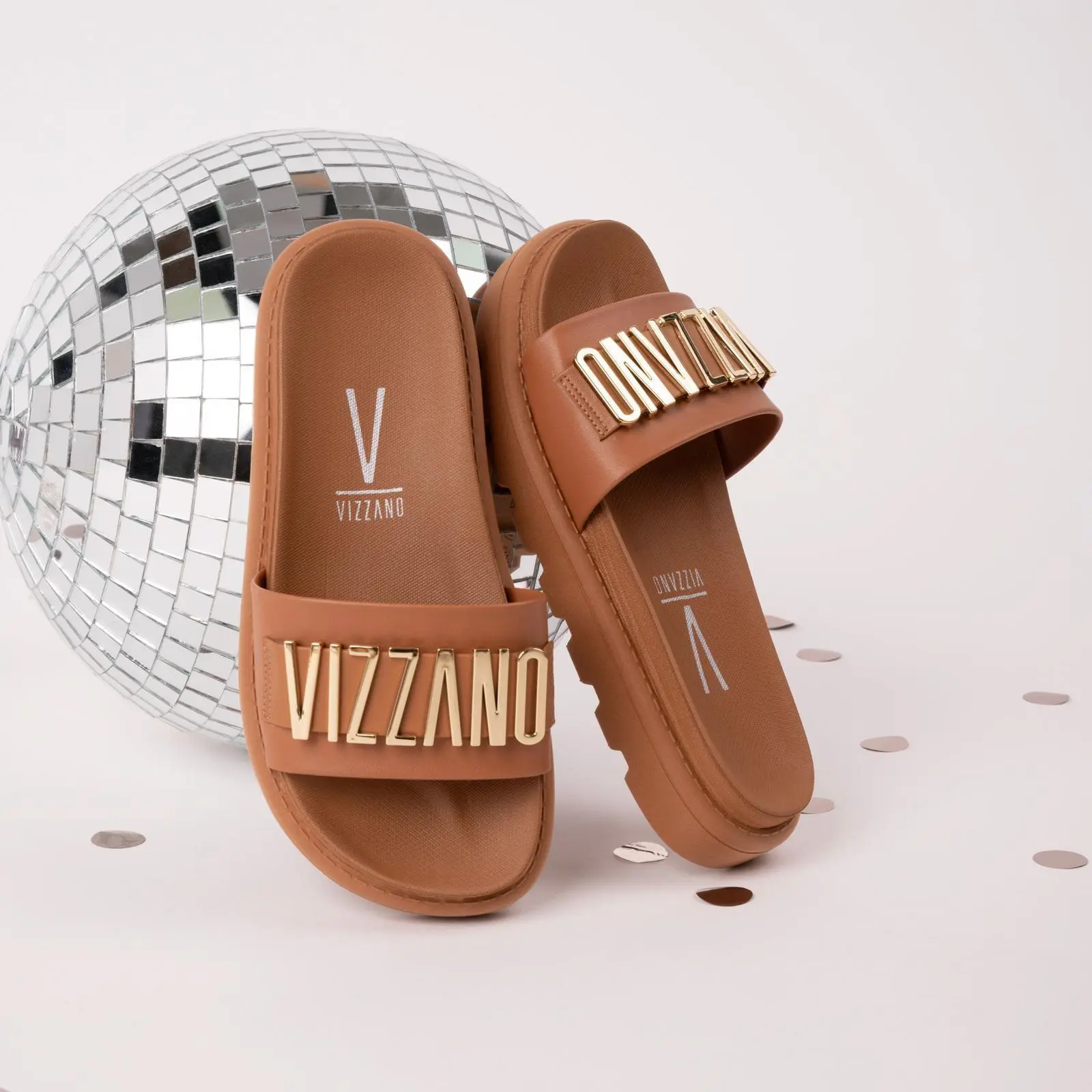 Vizzano Women's Camel Classy Sandals with Gold Detail - Comfortable Casual Walking Shoes for Spring-Summer - Modern Feminine Elegant Footwear