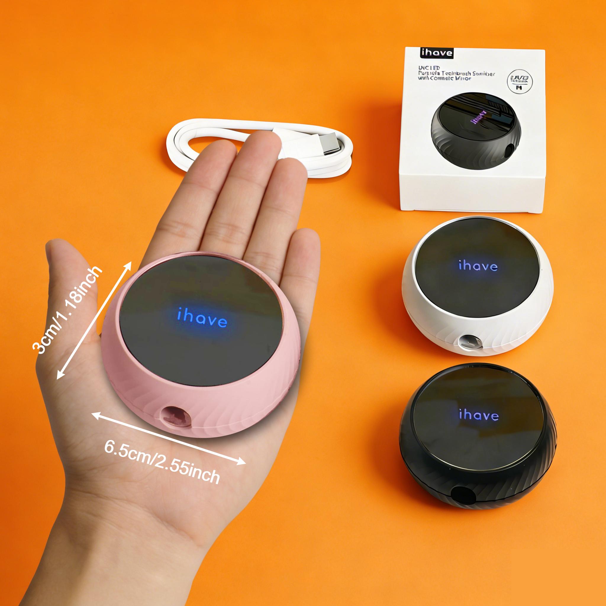 iHave Toothbrush Sanitizer and Holder – UV Disinfection & Heated Drying Combo, Wall-Mounted Toothbrush Organizer with Heat-Dry Function, Travel Toothbrush Holder for Wall, Toothbrush Sanitizer and Holder & Bathroom Organizing Case for RV & Home,Pink - B