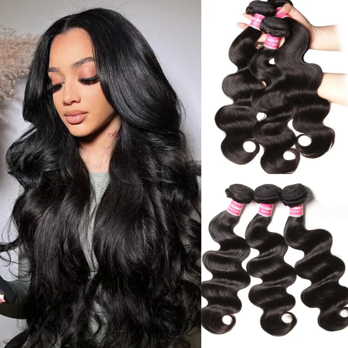 UNice Body Wave Human Hair Bundles Brazilian Virgin Hair Weave Extensions Sew in Bundles Straight Water Wave Kinky Straight Summer Wig