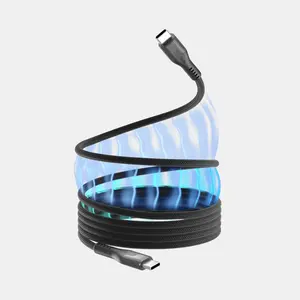 MagStack Pro USB-C | Magnetic Auto-Coiling Tangle-Free USB-C Cable | 100W Fast Charge & 480Mbps Data | 10,000 Bend Durable Braided Nylon | Laptop Tablet Phon