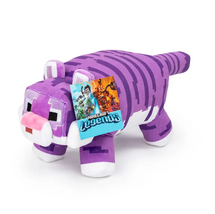 Jay Franco Minecraft Polyester Fuzzy Pillow Buddy - Plushies Stuffed Animal Collectibles with Wolf, Tuxedo Cat, Axolotl, Chicken Jockey for Room Decor, Soft Plush