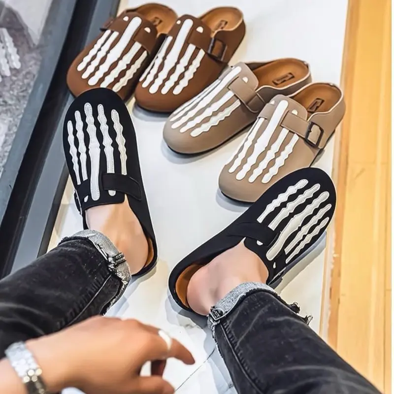 Unisex Skeleton Design Casual Slip-On Clogs