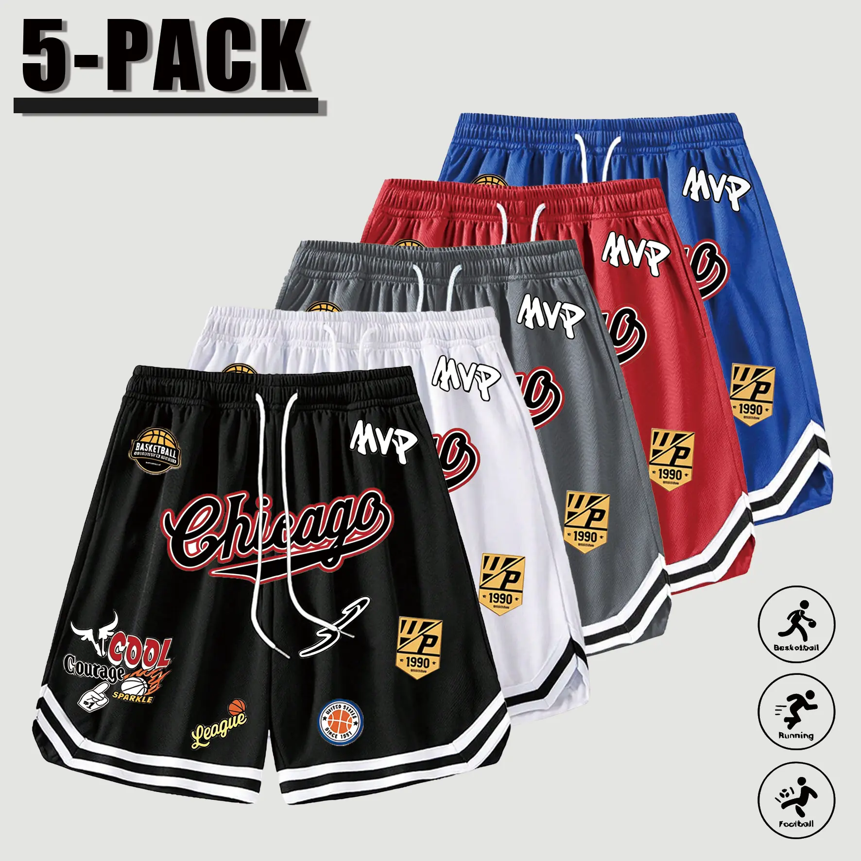 Men’s summer shorts, basketball/soccer, breathable mesh, loose fit, sports, fitness, running, #basketballshorts #streetfashion #sportshorts #fitnessshorts #menswearfashion Men's Lightning Print Quick-Dry