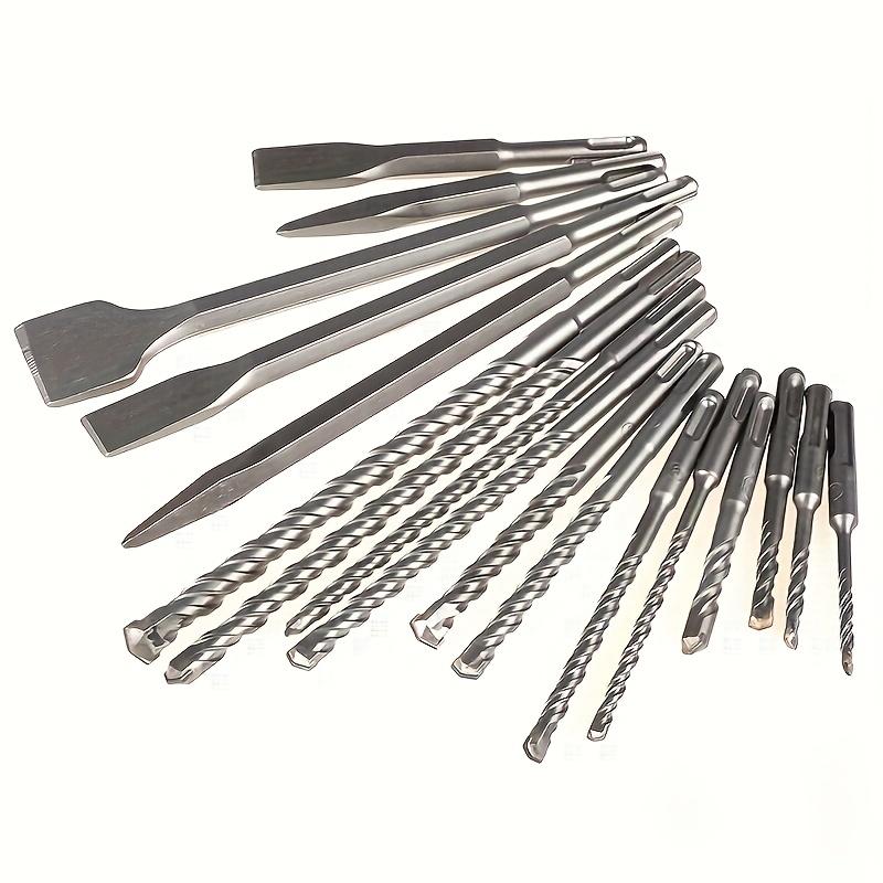 Rotary Hammer Drill Bits Set & Chisels-17 count SDSPlus Concrete Masonry Hole Tool forConcrete,Brick,Block,Stone,Masonry professional work Tap and Drill bit Kit concrete masonry hole tool Shank Step Bits Rotary Hammer Drill Bits Set & Chisels-17 count SDSPlus Concrete Masonry Hole Tool forConcrete,Brick,Block,Stone,Masonry professional work Tap and Drill bit Kit concrete masonry hole tool Shank Step Bits