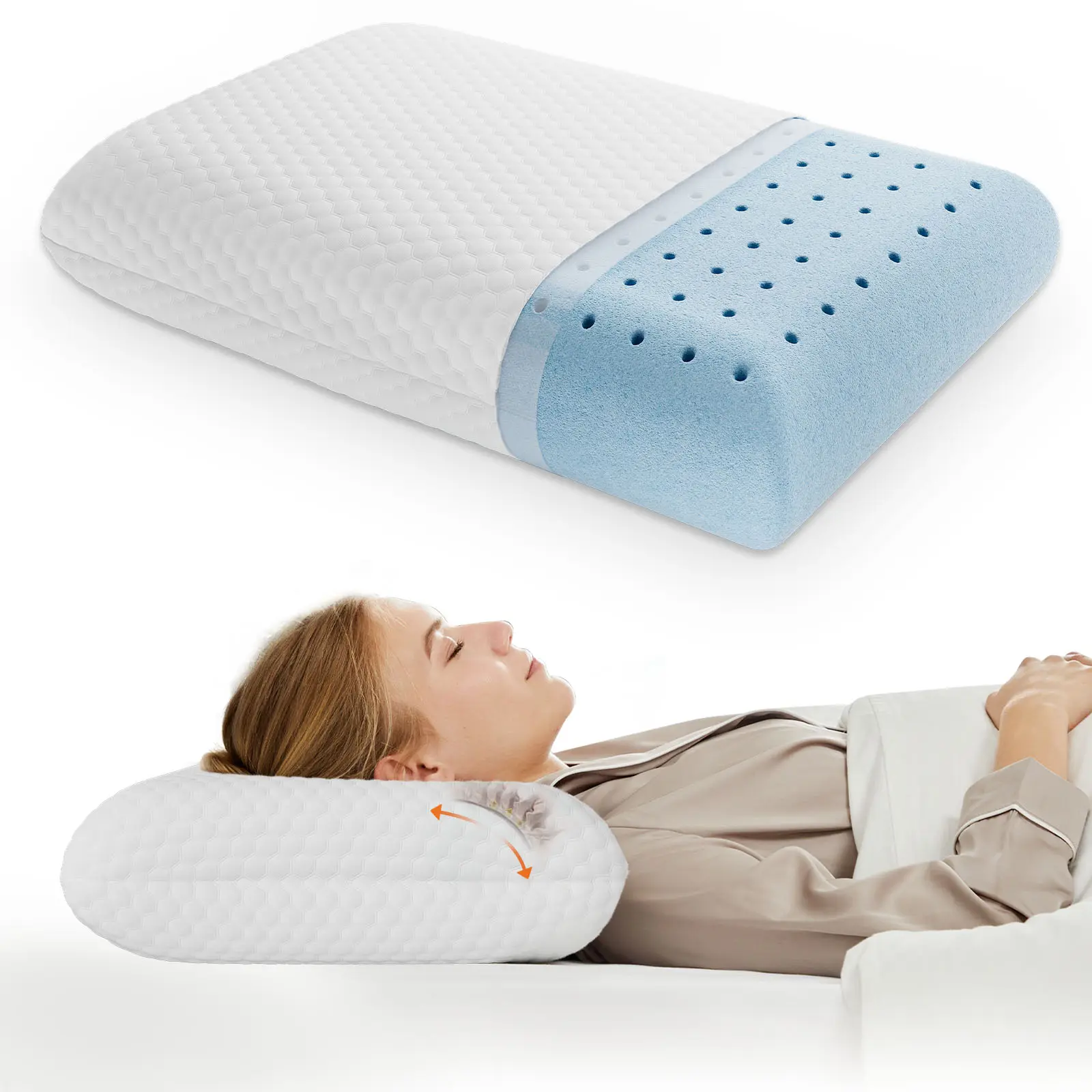 Memory Foam Pillows for Sleeping, Bed Pillow Soft and Comfortable, Cooling Pillow with Removable and Machine Washable Cover, Hotel Pillow