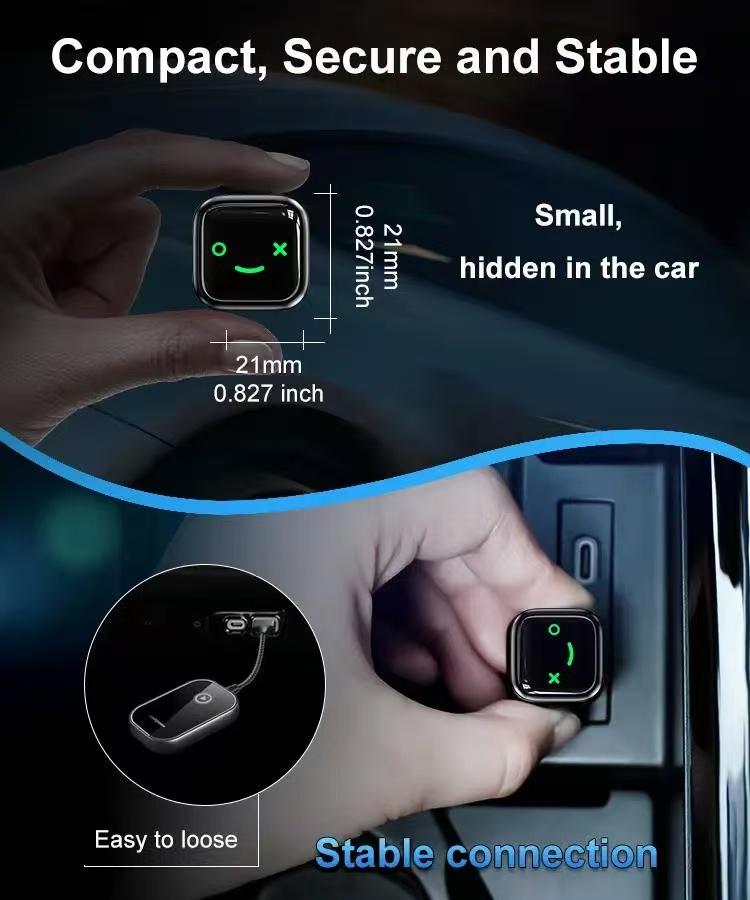 2026 Wireless CarPlay Adapter Android Auto Compatible for iPhone & Android Plug and Play Mini Size WiFi & Bluetooth Stable Connection Suitable for Factory Wired Cars Carplay Dongle Connectivity