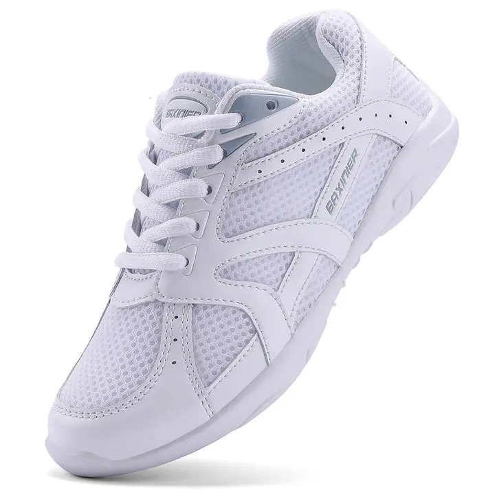 BAXINIER Female Youth Girls' Cheerleading Dance Shoes - Breathable Mesh Sports Shoes for Gymnastic Competition, Tumbling